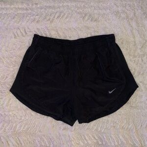 Nike Women's Black Athletic Running Shorts with Reflective Swoosh